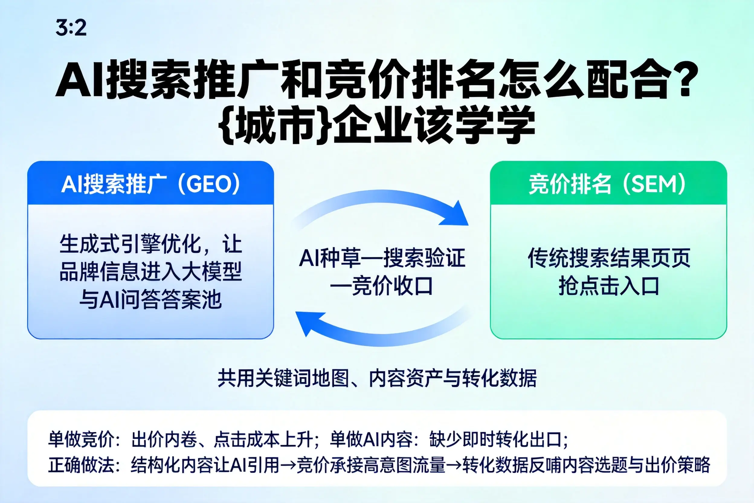 AI搜索推广和竞价排名怎么配合？庆阳企业该学学