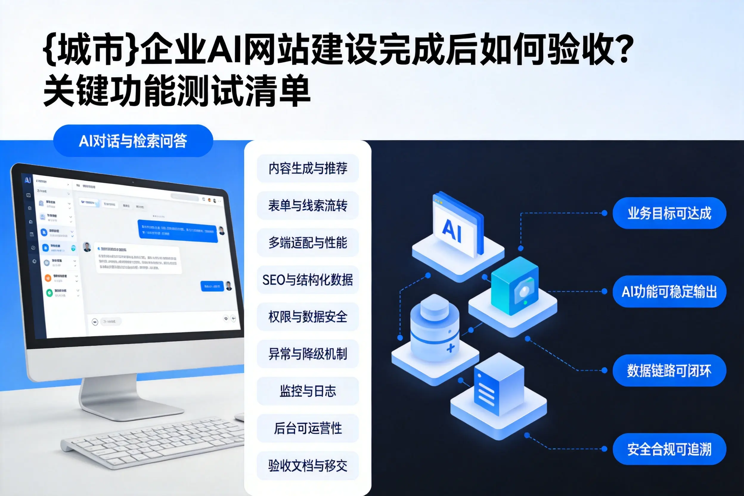 庆阳企业AI网站建设完成后如何验收?关键功能测试清单