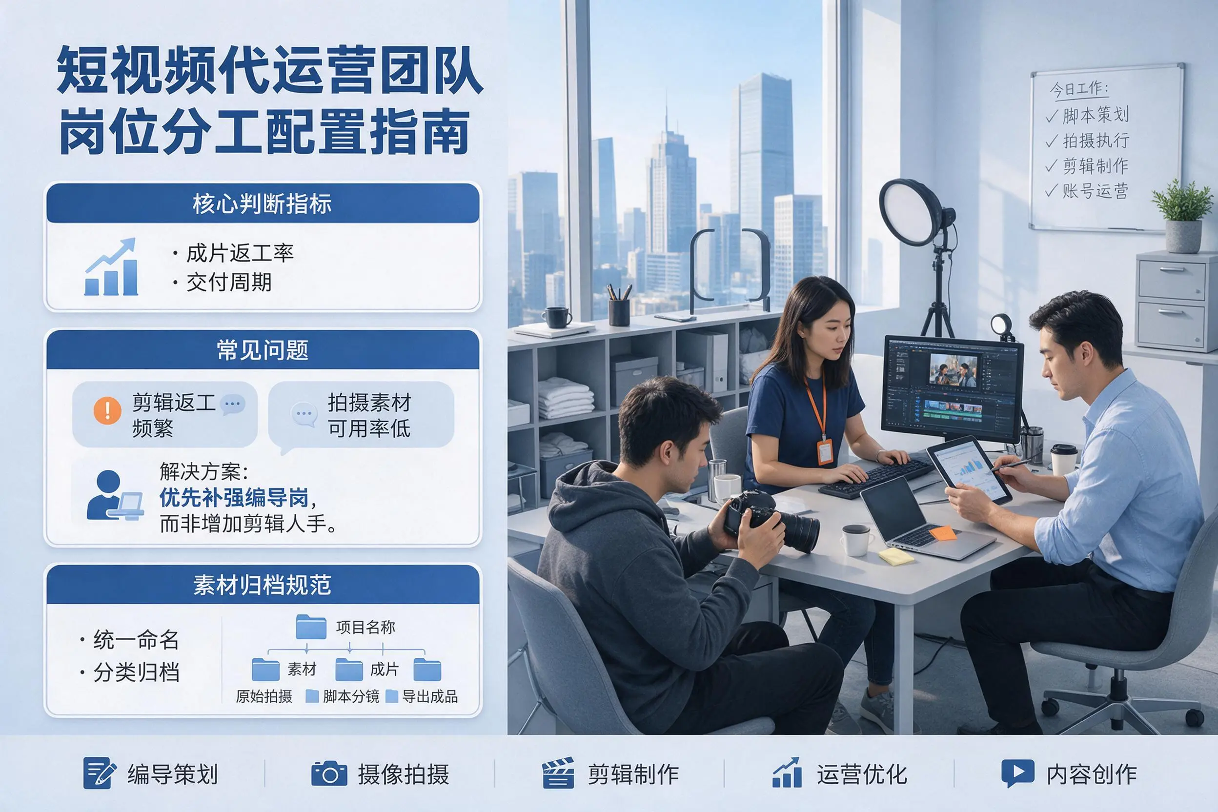 短视频代运营团队如何配置？庆阳企业岗位分工科普说明