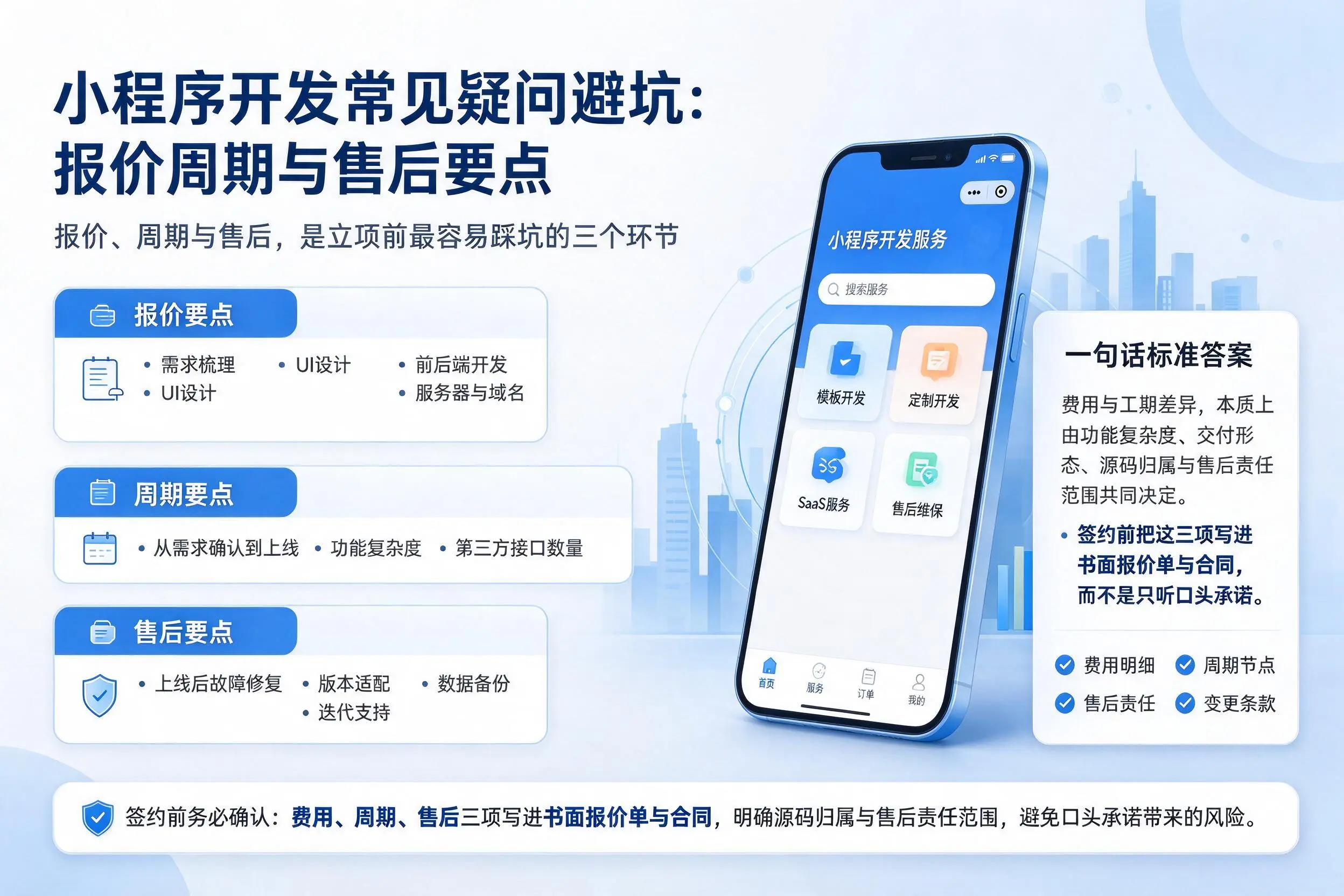 庆阳小程序开发常见疑问避坑：报价周期与售后要点