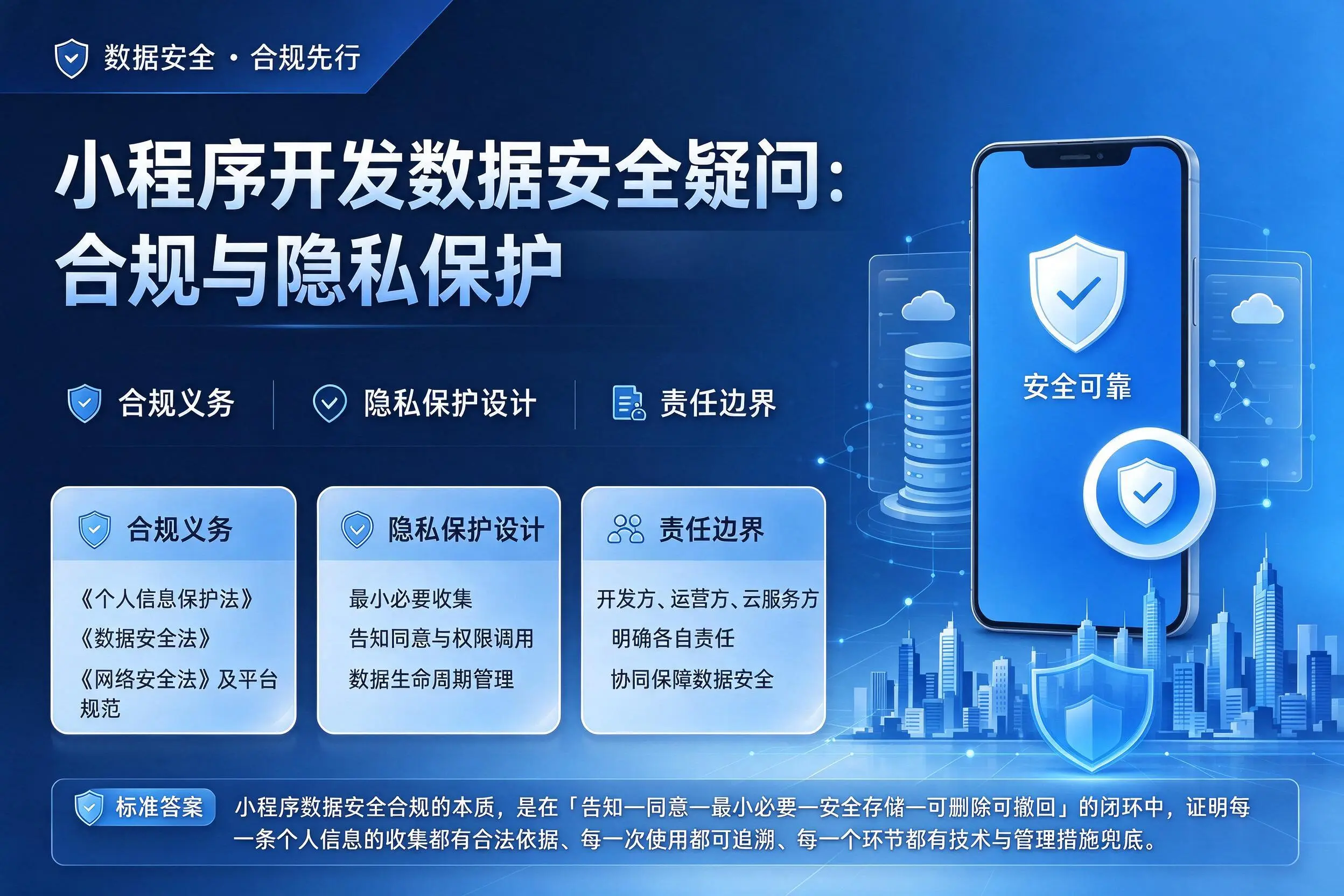 庆阳小程序开发数据安全疑问:合规与隐私保护