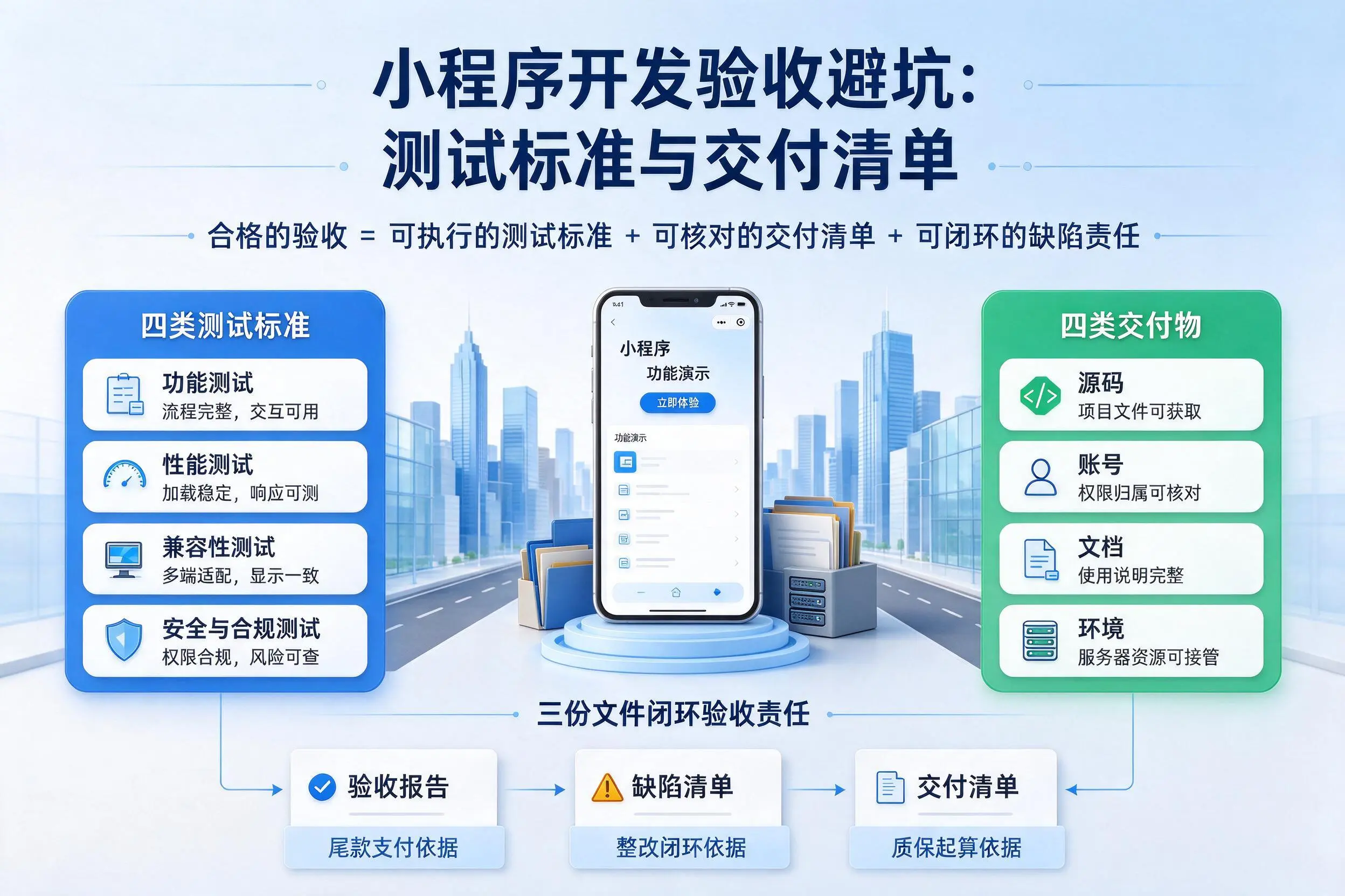 庆阳小程序开发验收避坑:测试标准与交付清单
