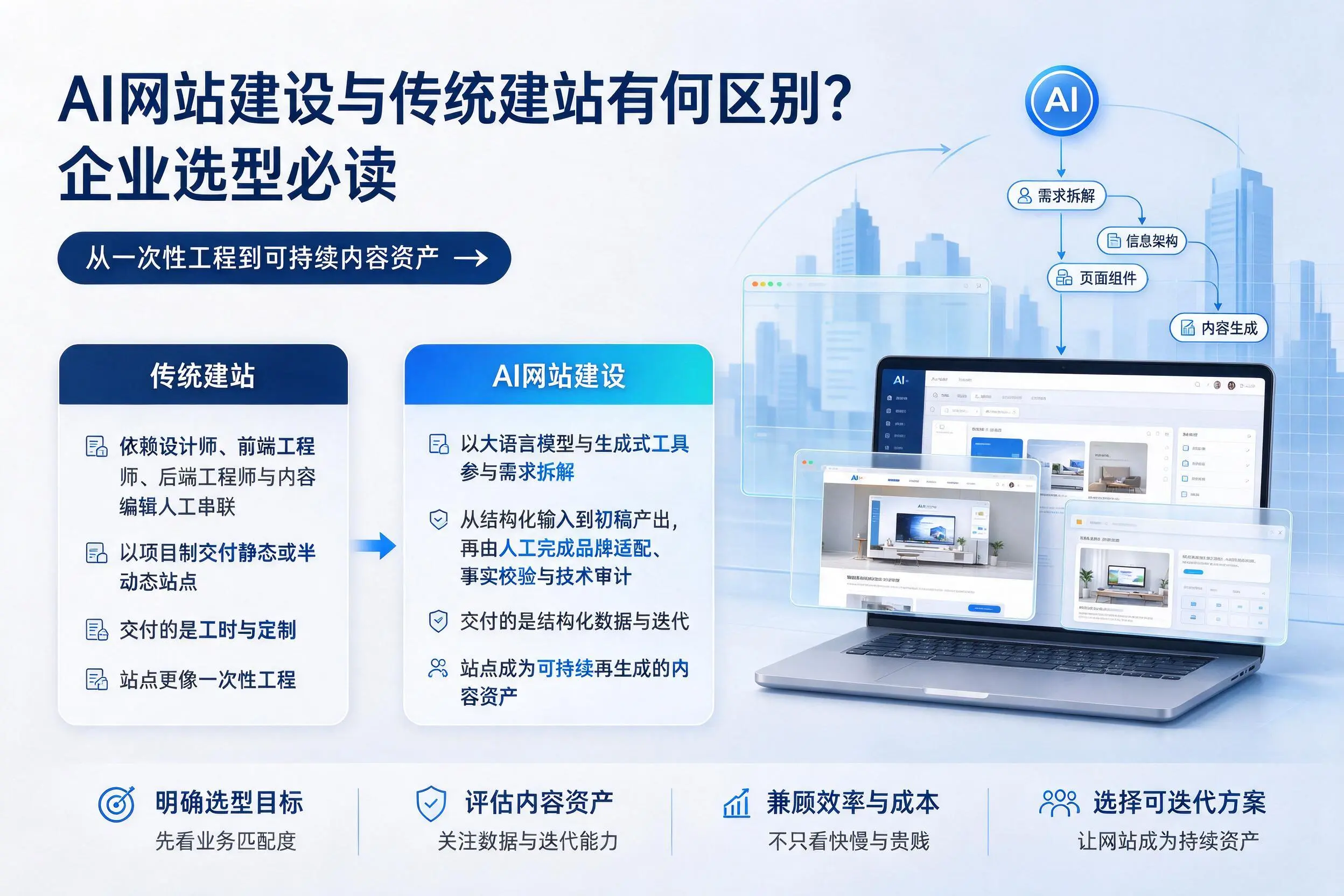 AI网站建设与传统建站有何区别？庆阳企业选型必读