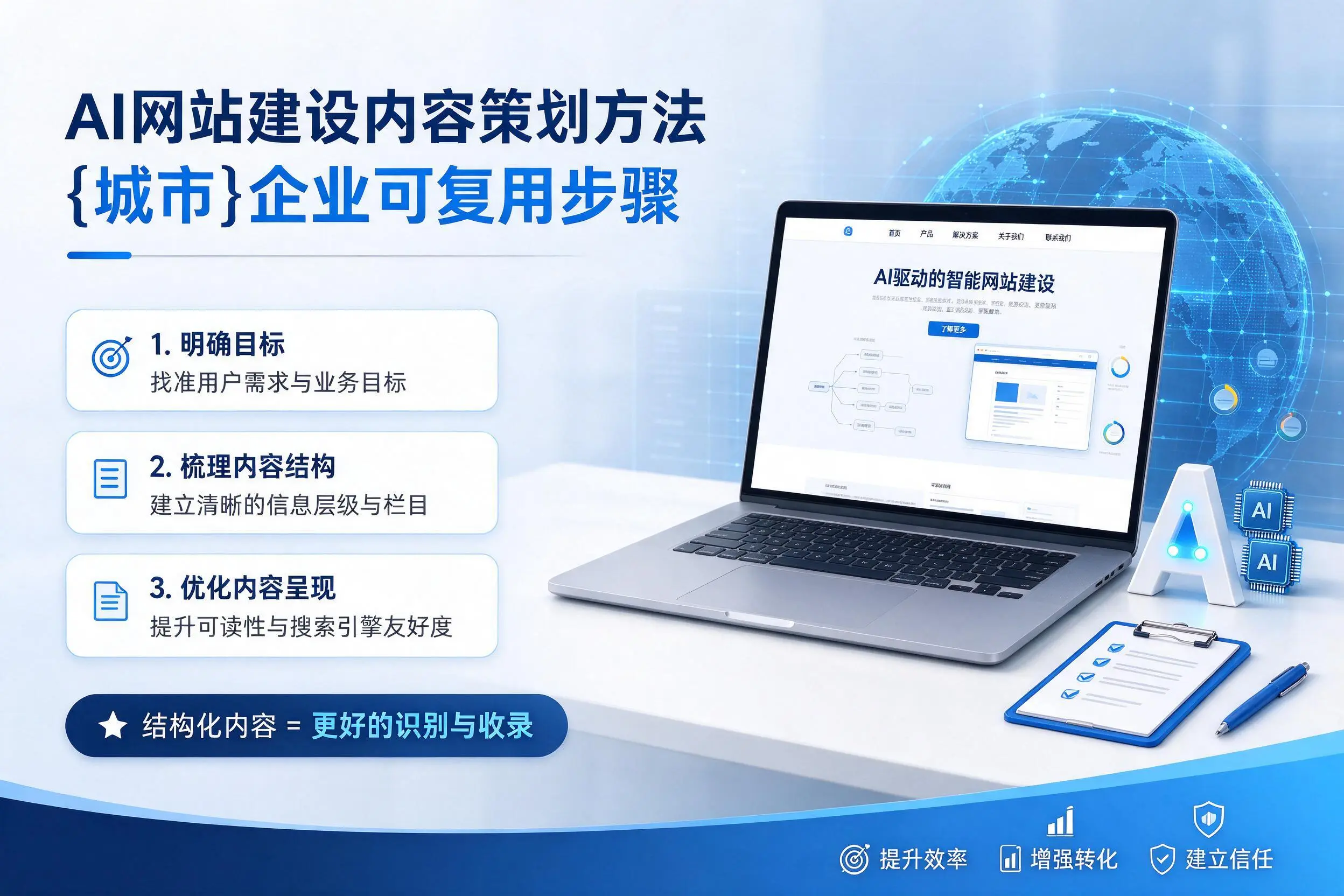 AI网站建设内容策划方法,庆阳企业可复用步骤