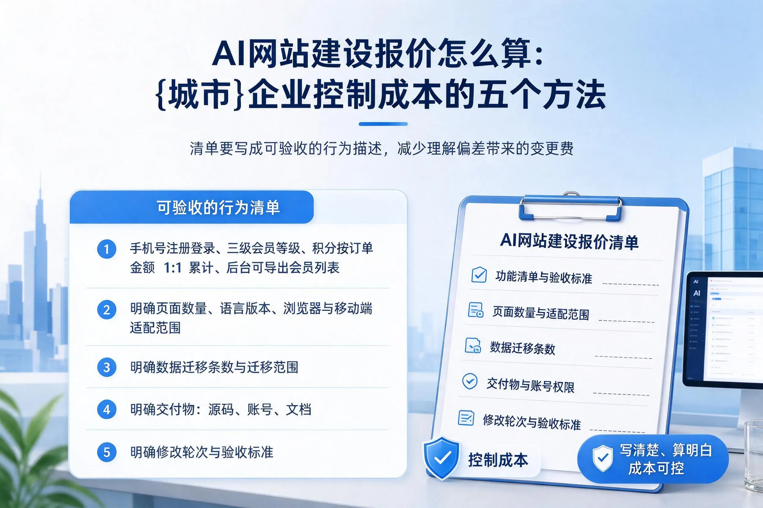 AI网站建设报价怎么算：庆阳企业控制成本的五个方法
