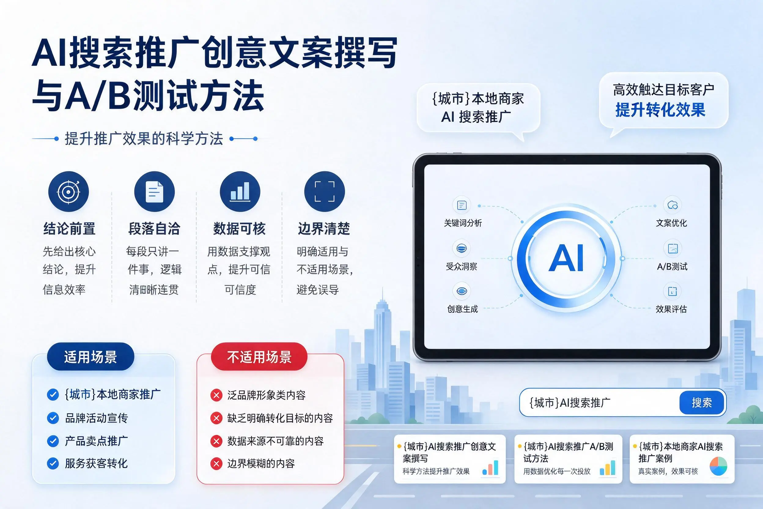 庆阳AI搜索推广创意文案撰写与A/B测试方法